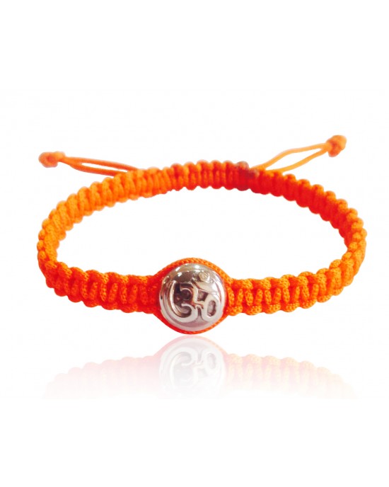 Aum Bracelet with Single Diamond Bead