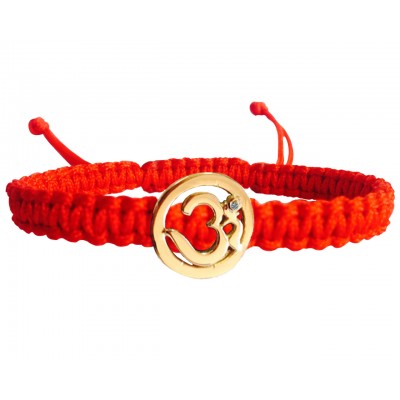 14K Hallmarked Gold Bracelet on Size Adjustable Thick Braided Nylon Thread