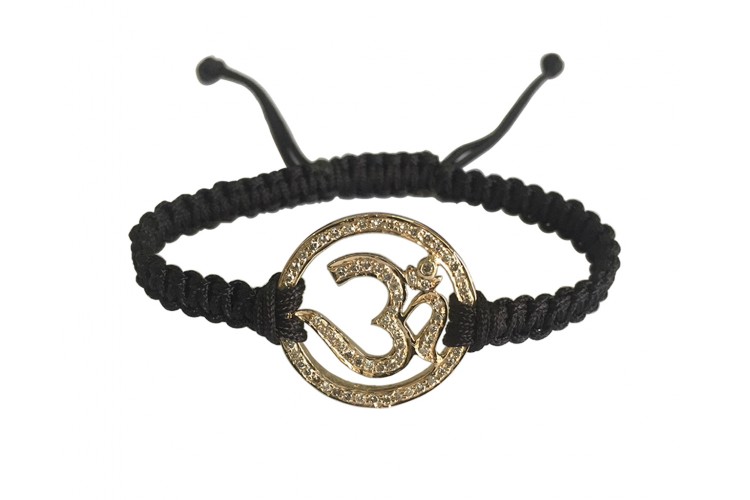 Auspicious Aum Bracelet in Gold with diamonds
