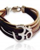 Wide Leather Om Bracelet