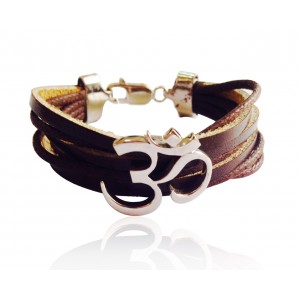 Wide Band Calligraphic OM Bracelet