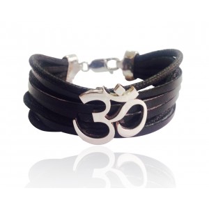 Wide Band Calligraphic OM Bracelet