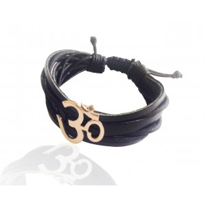 Wide Om Gold Bracelet