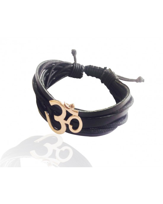 Wide Om Gold Bracelet