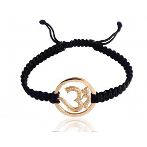 Gold Diamond Om Bracelet