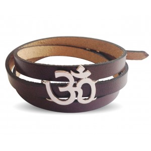 Trendy Leather Wrap Om Bracelet