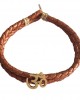 Gold Om Men’s Leather Bracelet