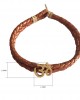 Gold Om Men’s Leather Bracelet