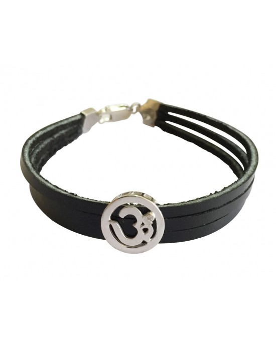 Om Bracelet on Leather