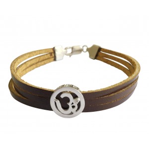 Om Bracelet on Leather