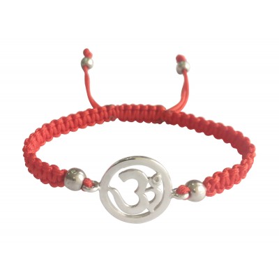 Auspicious Aum Charm Silver Bracelet for Girls