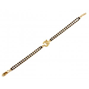 Gold Aum Bracelet on Mangalsutra Chain