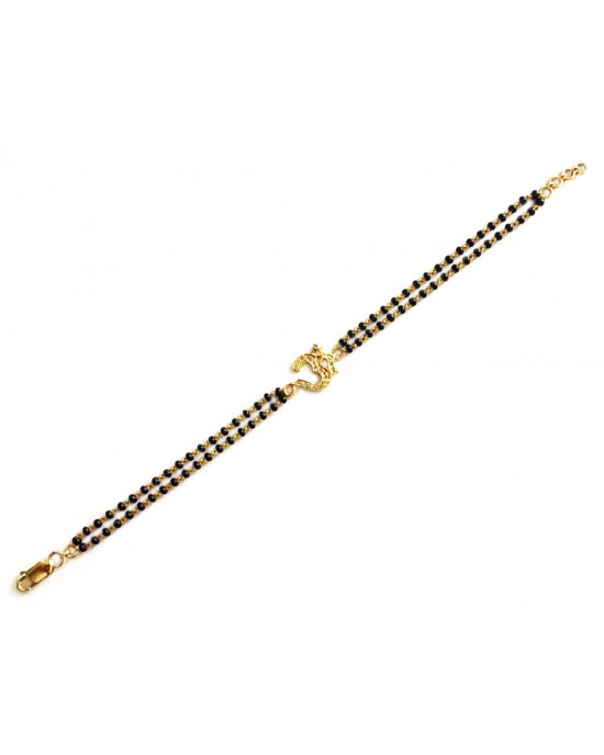 Gold Aum Bracelet on Mangalsutra Chain