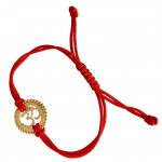 Gold Plated Om Rakhi In Silver On Free Size Adjustable Thread