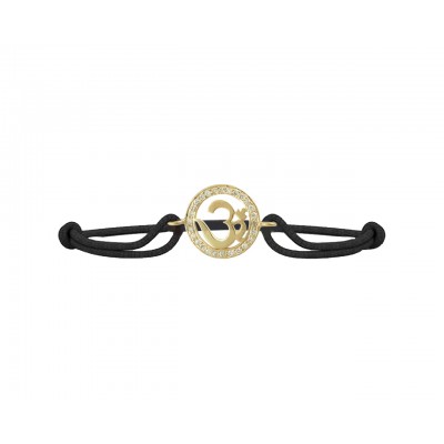 Om Border Diamond Bracelet in Gold