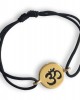 Auspicious Om Bracelet in 14k Gold for New Born Baby on adjustable black thread nazaria
