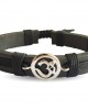 Auspicious Aum Bracelet in silver  for Boys On Leather & Nylon Cord