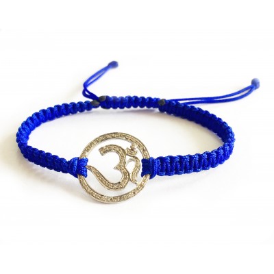 Aumkaara full diamond Om Bracelet in Silver 20mm size