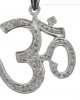 Om Pendant in Silver with Diamond