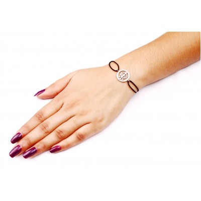 Khanda Full Diamond Bracelet in Silver 