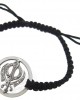 Khanda Bracelet in Silver with Plain Border & Studded with 34 Diamonds