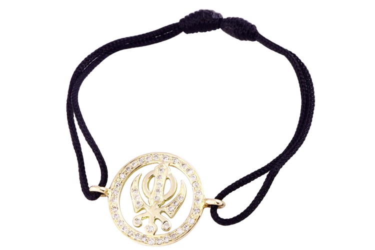 Khanda Bracelet in Gold with Diamonds 