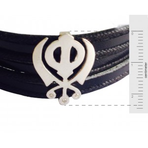 Wide Leather Khanda Bracelet