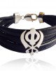 Wide Leather Khanda Bracelet