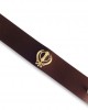 Gold Khanda on wide Leather Band