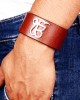 Wide Leather Ik Onkar Men’s Bracelet