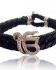 Ik onkar leather bracelet with diamonds 