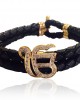 Ik onkar leather bracelet with diamonds 