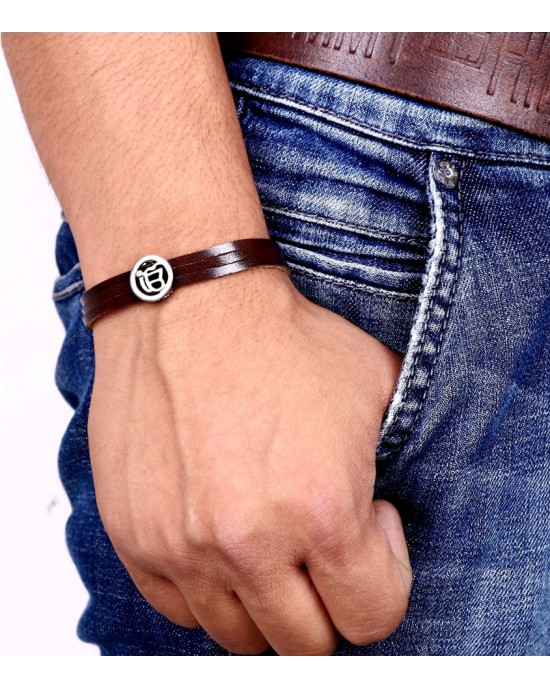 Ik Onkar Leather Bracelet