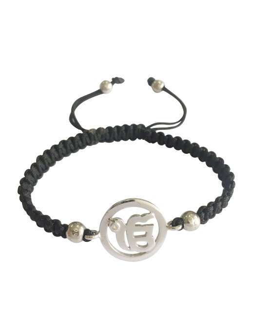 Auspicious Ik Onkar Charm Silver Bracelet for Girls