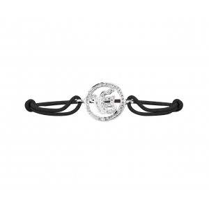 Ik Onkaar Bracelet in 925 Silver with Diamond on size adjustable Nylon Thread