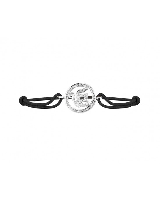 Ik Onkaar Bracelet in 925 Silver with Diamond on size adjustable Nylon Thread