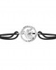 Ik Onkaar Bracelet in 925 Silver with Diamond on size adjustable Nylon Thread