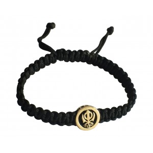 Khanda Gold Bracelet on Adjustable Thread