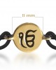 Authentic Ik Onkar Bracelet in 14k Gold for New Born Baby on adjustable black thread nazaria