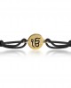 Authentic Ik Onkar Bracelet in 14k Gold for New Born Baby on adjustable black thread nazaria