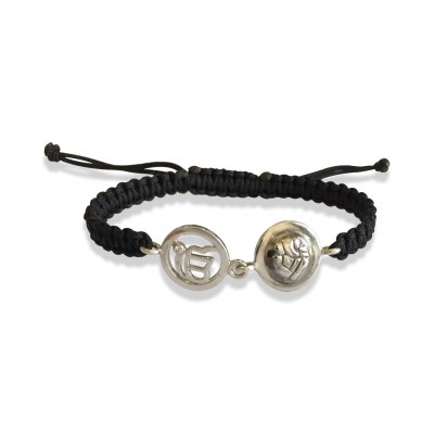 Ik Onkaar & Ganesh Silver Bracelet with 14mm charm