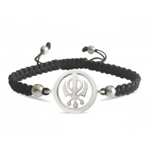 Auspicious Khanda Silver bracelet in silver