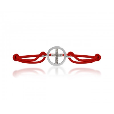 Cross Inside Diamond Bracelet in Silver