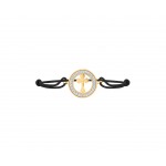 Cross Bracelet in gold with diamonds with 12mm charm