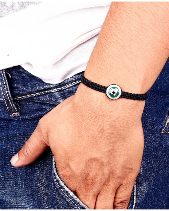 Evil Eye Bracelet in Silver with Diamonds