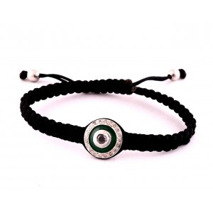 Evil Eye Bracelet in Silver with Diamonds