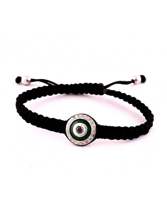 Evil Eye Bracelet in Silver with Diamonds