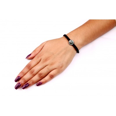 Evil Eye Bracelet in Silver with Diamonds
