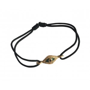 Evil Eye In Gold Bracelet with Enamel Work