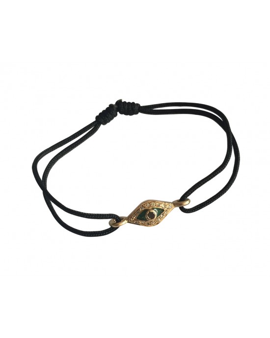 Evil Eye In Gold Bracelet with Enamel Work